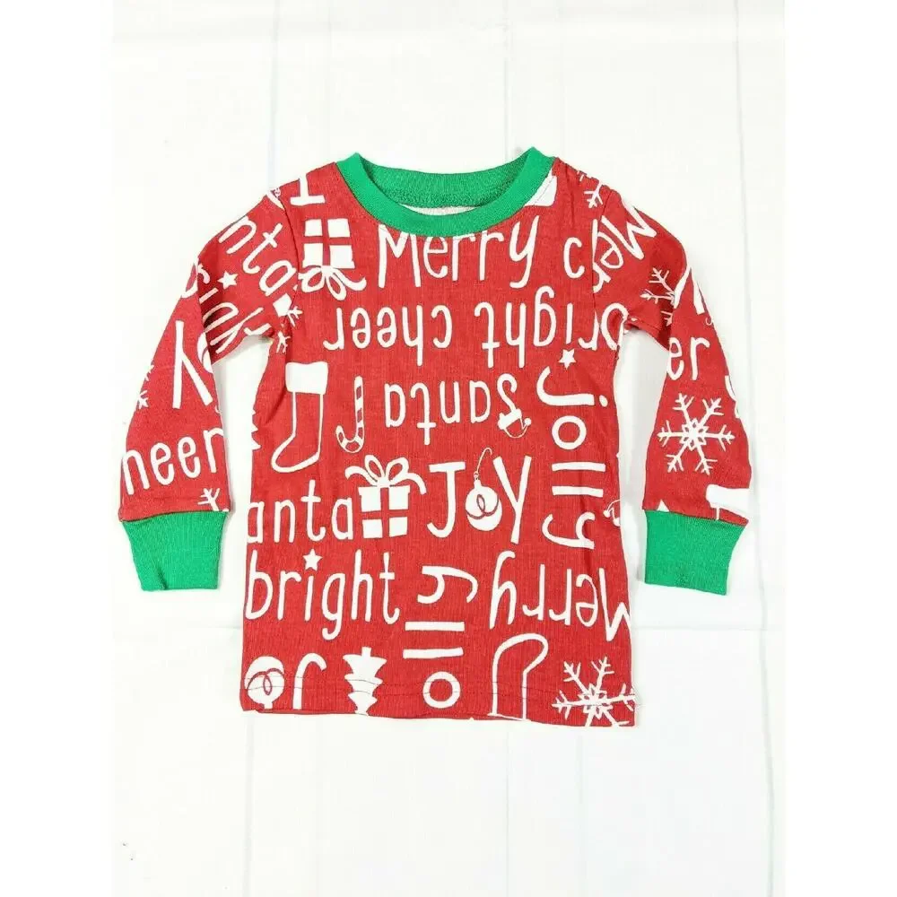 Carter's Red White & Green Holiday Words Pajamas Size 24 Months